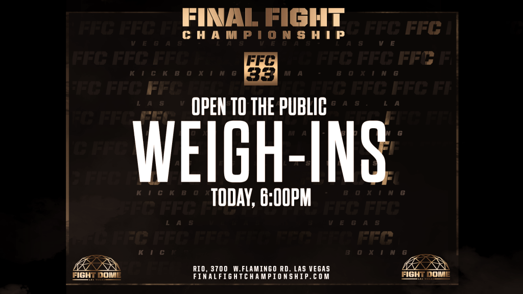 FFC 33 Weigh-Ins Open To The Public Today at Fight Dome TV Studio